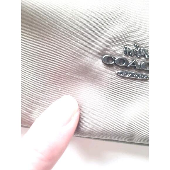 Coach Nylon Crossbody Bag Purse Zip Soft F57899  Brown/Tan Lock Zip MSRP 250 - Picture 2 of 16